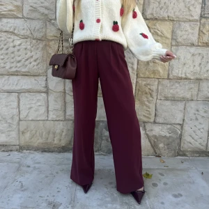 Spodnie elegant burgund